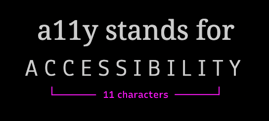 A11y means Accessibility